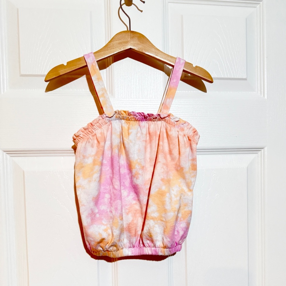 5T toddler girl OshKosh B'gosh Pastel pink and orange Tie-Dye bubble Tank Top